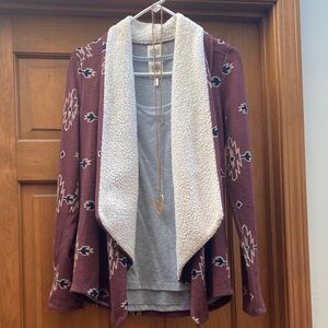 Self Esteem Cardigan set with t shirt and necklace included